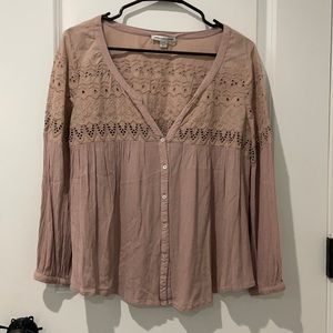 American Eagle Pink Blouse/ Button Down